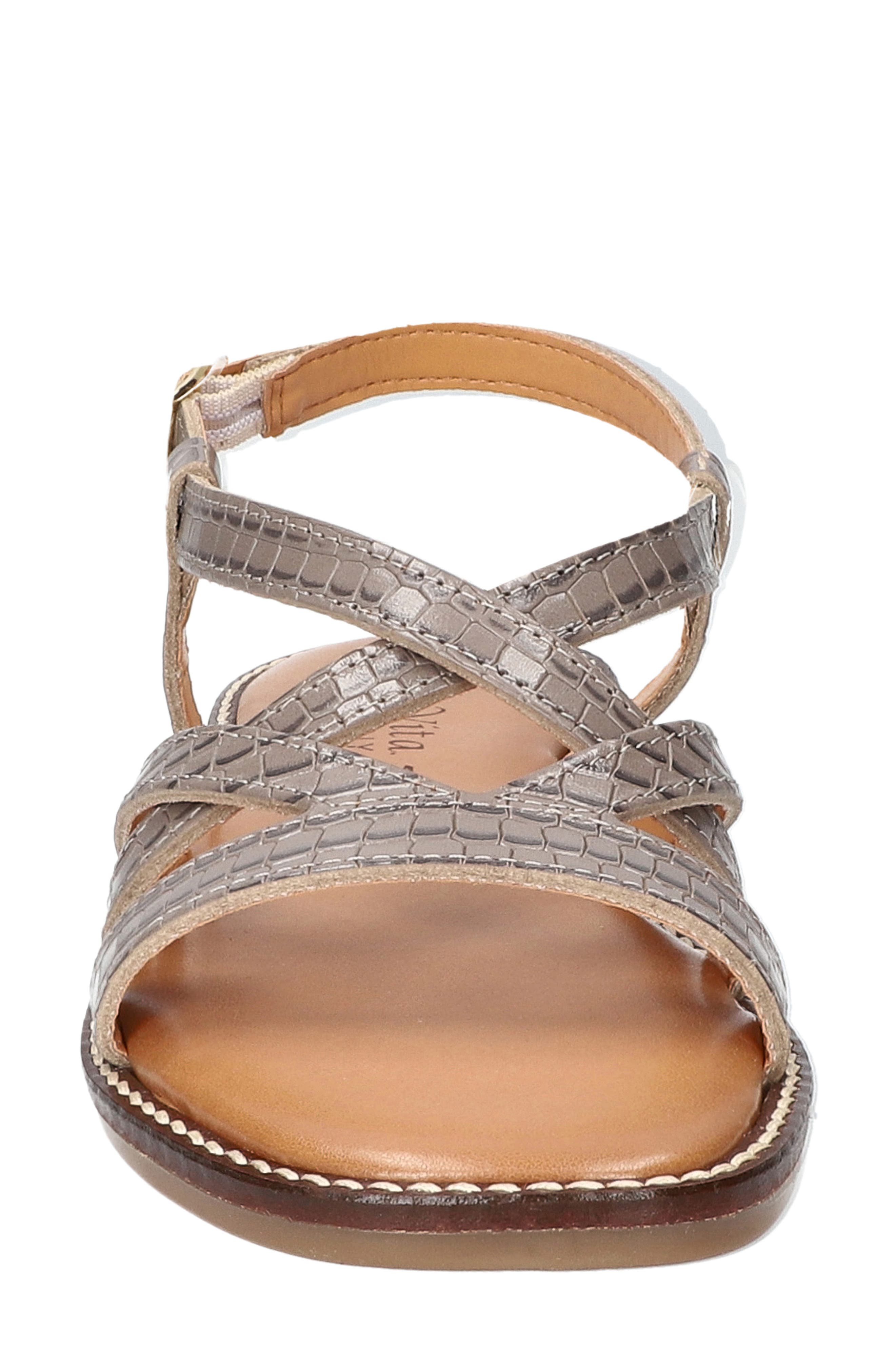 Tya Strappy Sandal, Alternate, color, GREY CROCO ITALIAN LEATHER