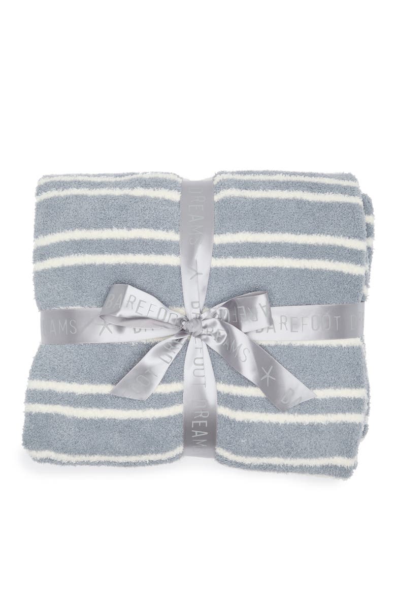 CozyChic® Double Stripe Throw Blanket, Alternate, color, BLUE WATER/ CREAM