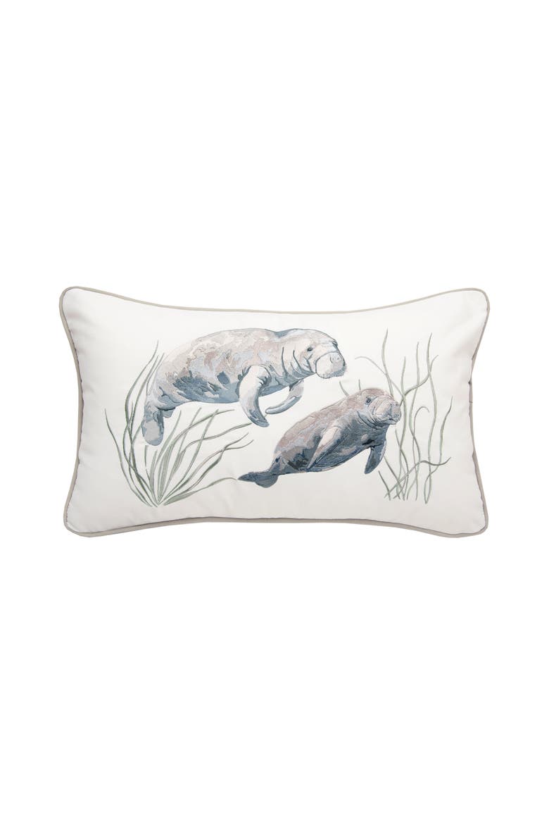 Manatee Lumbar Pillow, Main, color, Gray