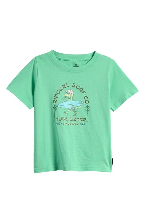 Rip Curl Kids' Grom Energy Lizard Cotton Graphic T-shirt In Neon Green