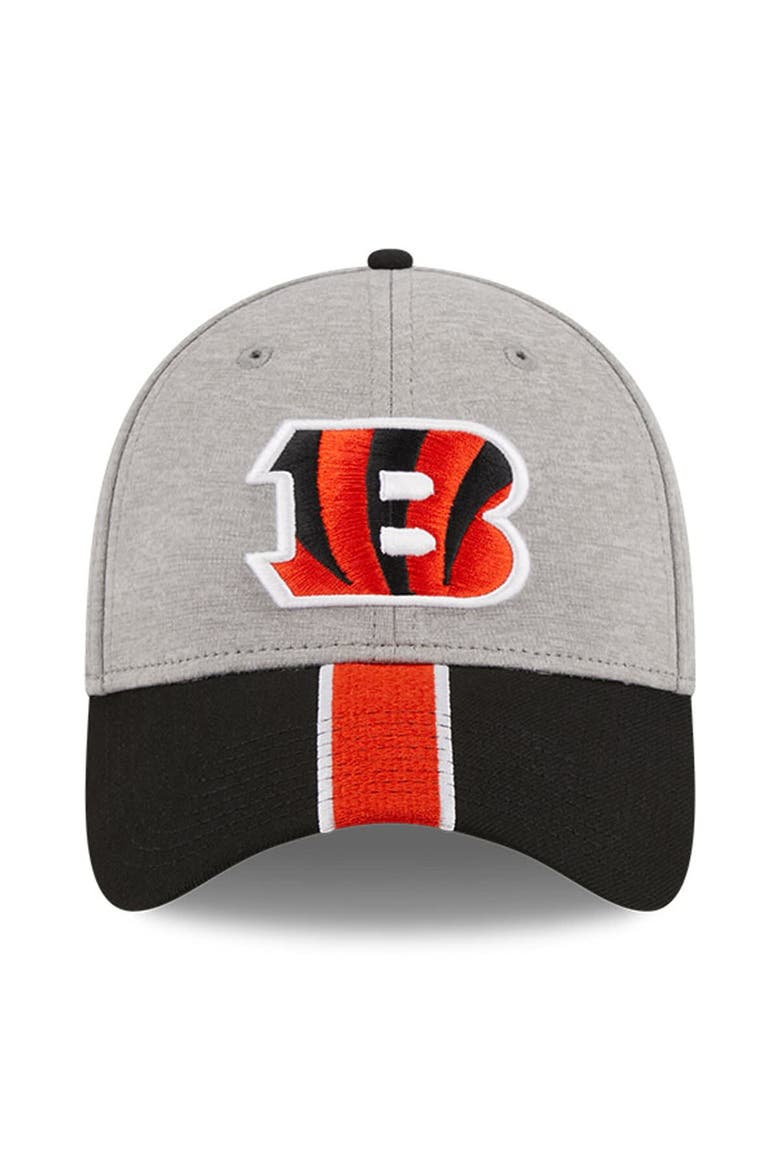 Men's New Era Heather Gray/Black Cincinnati Bengals Striped 39THIRTY Flex Hat, Alternate, color, Heather Gray