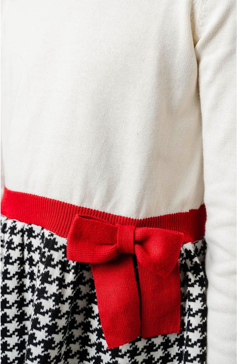 Hope & Henry Girls' Organic Skater Sweater Dress with Bow, Toddler, Alternate, color, 