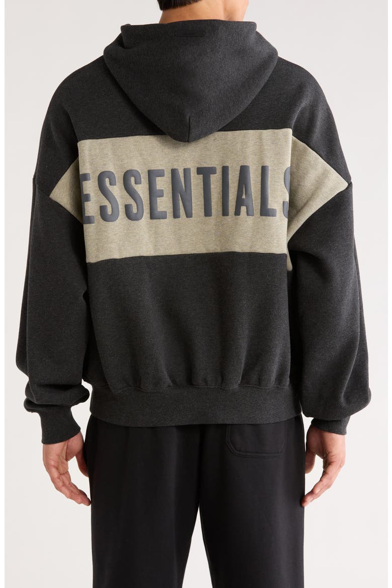 Paneled Relaxed Crop Hoodie, Alternate, color, IRON GREY HEATHER/SEAL HEATHER