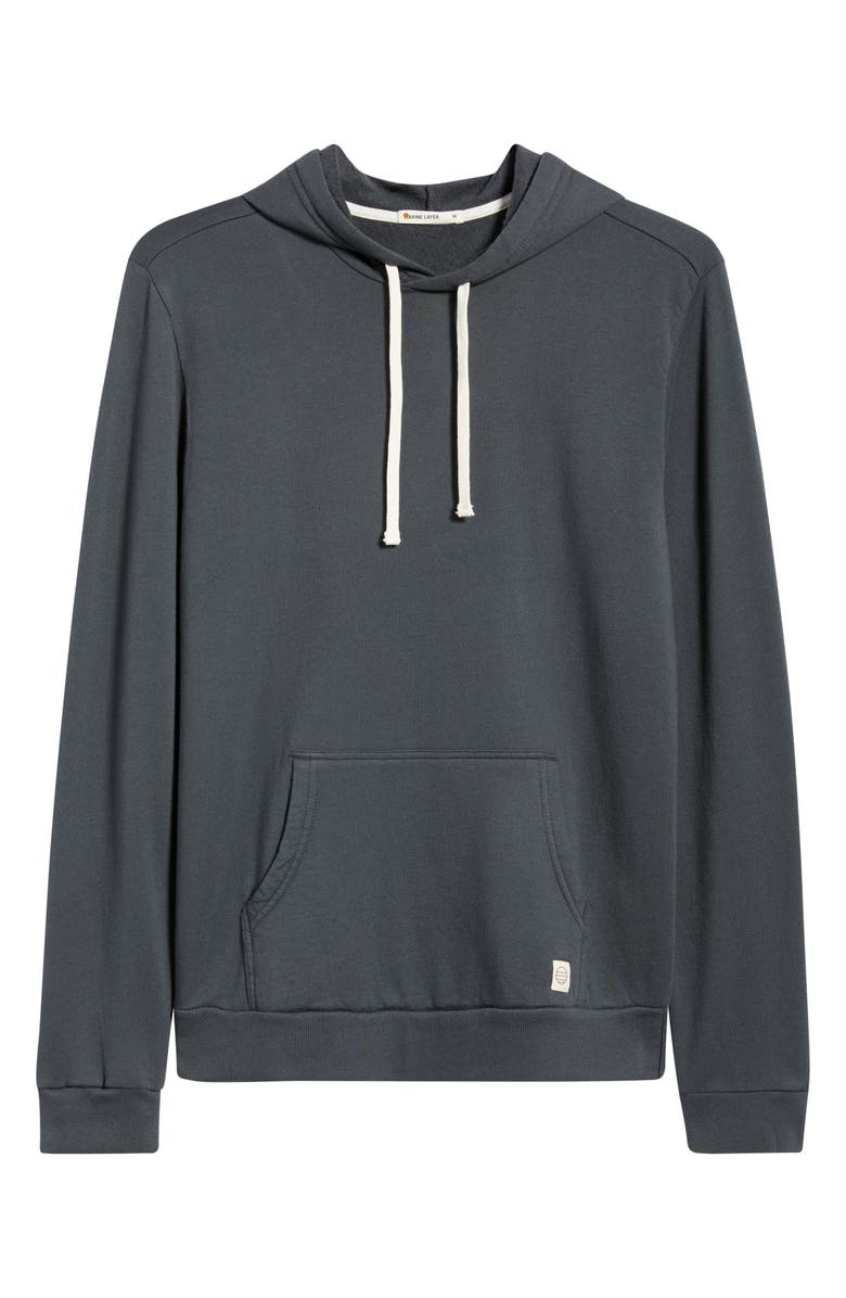 Marine Layer Cotton Blend French Terry Pullover Hoodie, Alternate, color, Asphalt Grey