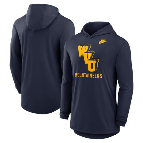 Men
s Nike Navy West Virginia Mountaineers Legacy Tri-Blend Dri-FIT Long Sleeve Hoodie T-Shirt