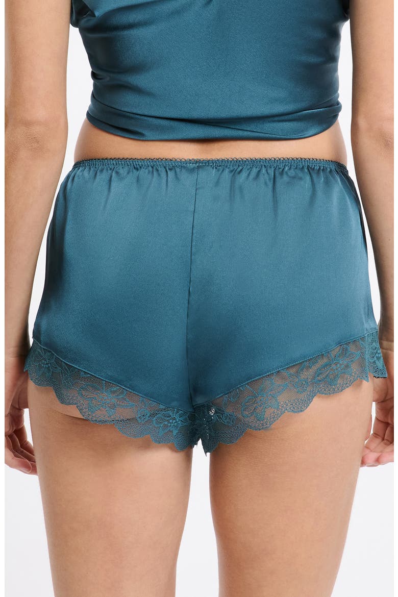 Desire Lace Trim Sleep Shorts, Alternate, color, PETROL BLUE