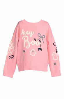Truly Me Kids' Hey Boo Cotton Blend Sweater