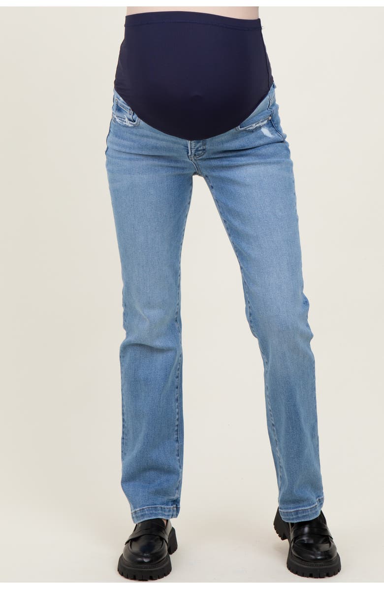 PinkBlush Mid Rise Straight Maternity Jeans, Alternate, color, Blue