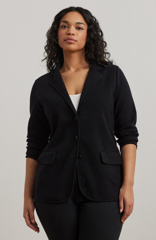 Ralph Lauren Lauren Combed Cotton Blazer In Black