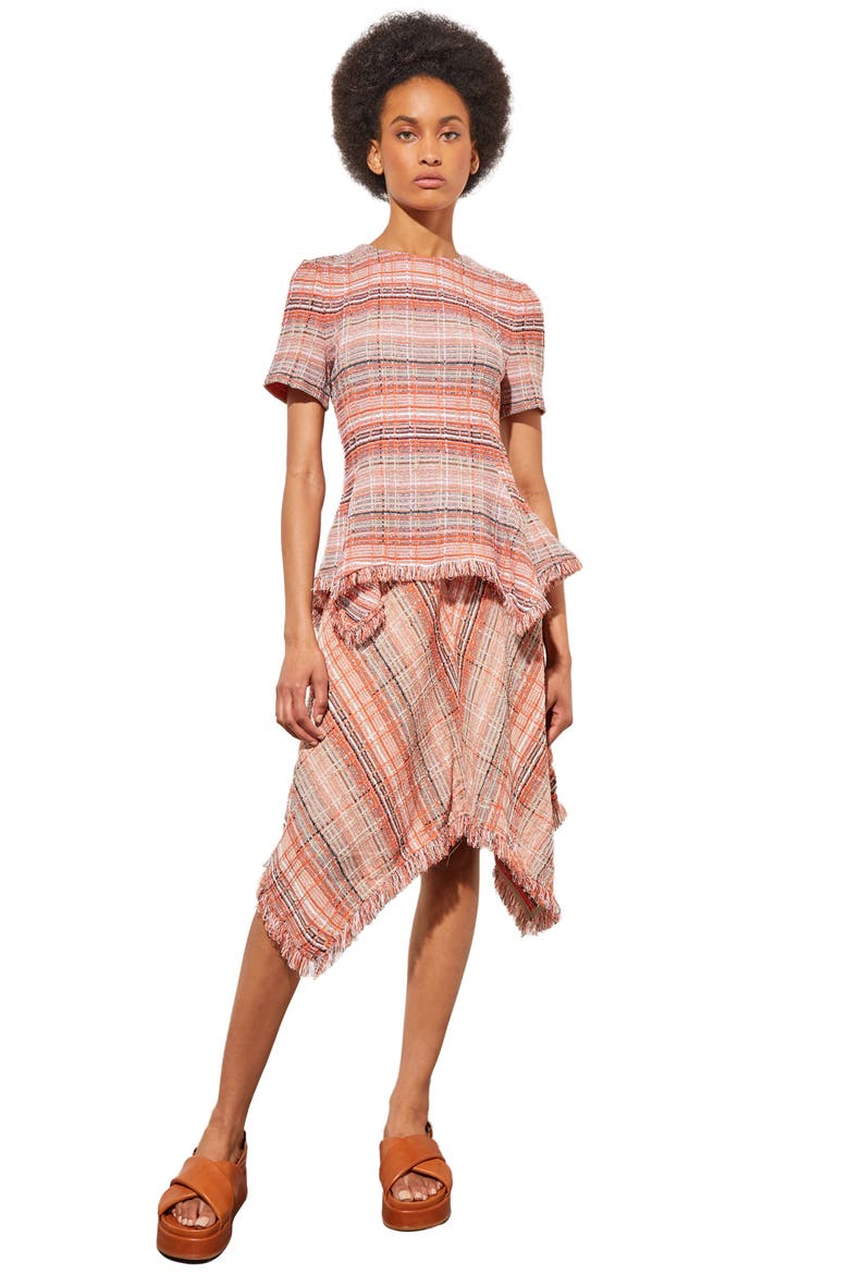 Tweed Peplum Top, Alternate, color, VERM/JAV/MUL
