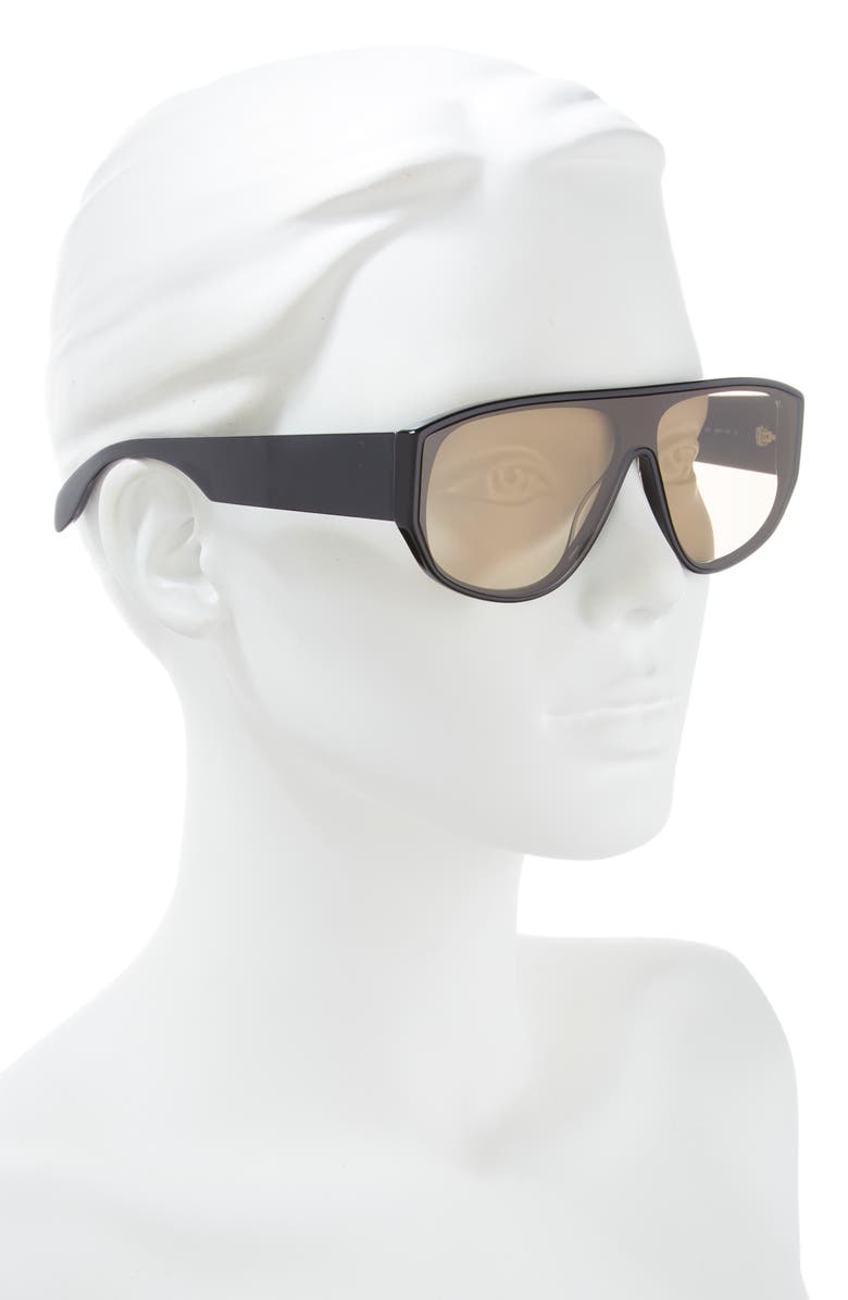 McQueen 99mm Aviator Sunglasses, Alternate, color, Black Black Brown