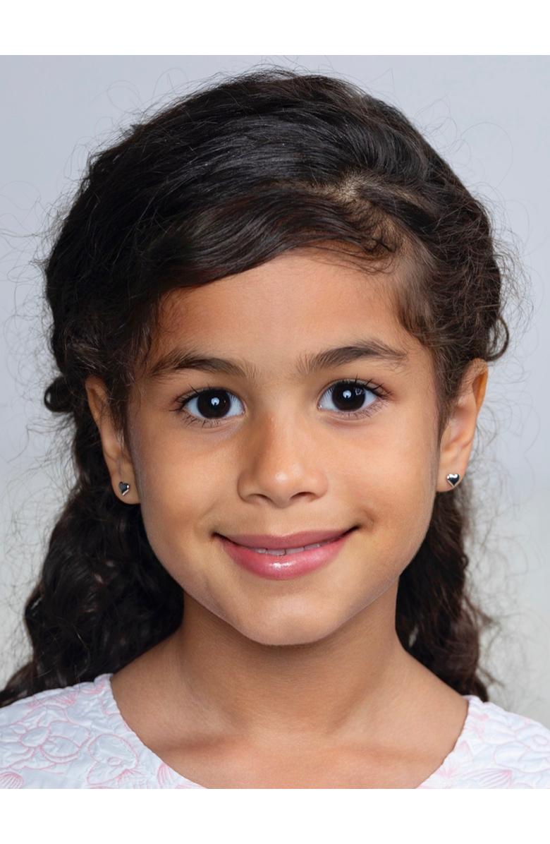 Mia Belle Gilrs Sterling Silver Classic Heart Stud Earrings, Alternate, color, Silver