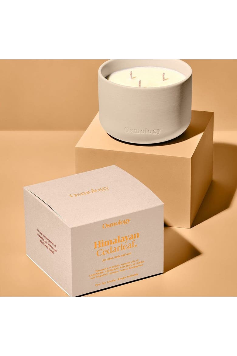 Himalayan Cedarleaf Scented Triple Wick Candle, Alternate, color, white