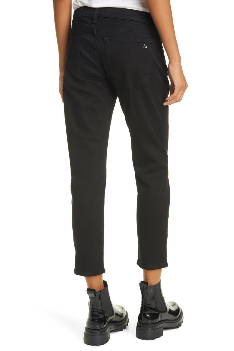 Dre Slim Crop Boyfriend Jeans, Alternate, color, NO FADE BLACK