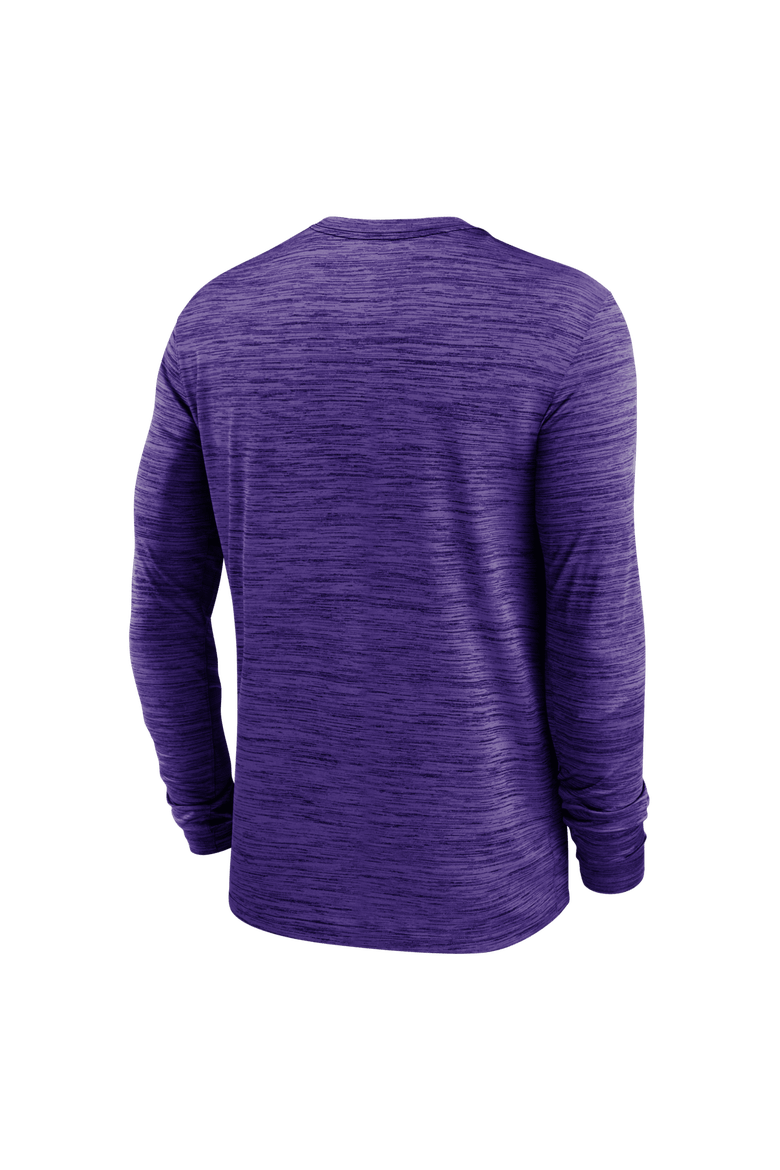 Men's Nike Purple LSU Tigers Sideline Velocity Dri-FIT Long Sleeve T-Shirt, Alternate, color, Purple