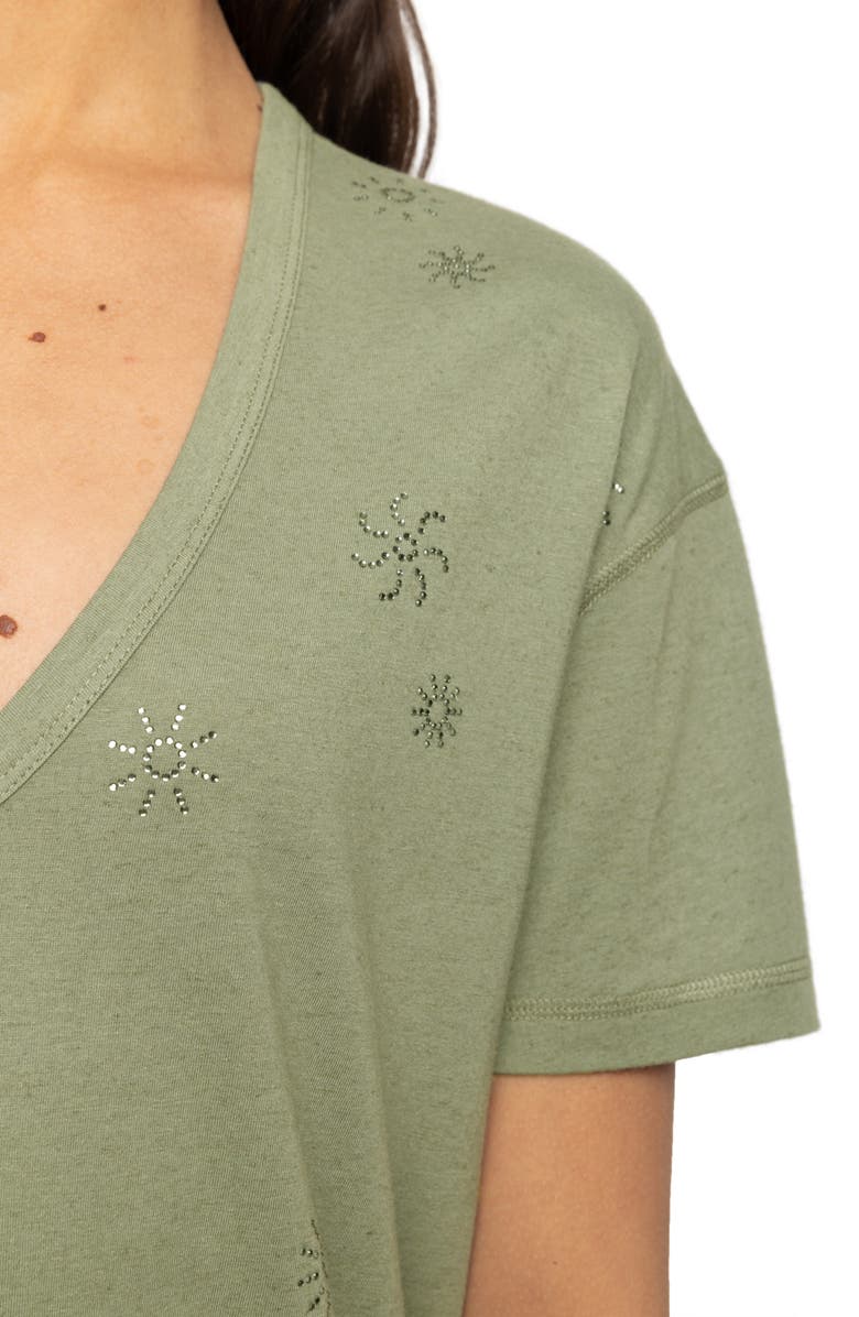 Zadig & Voltaire Marta Embellished Tee, Alternate, color, Tea