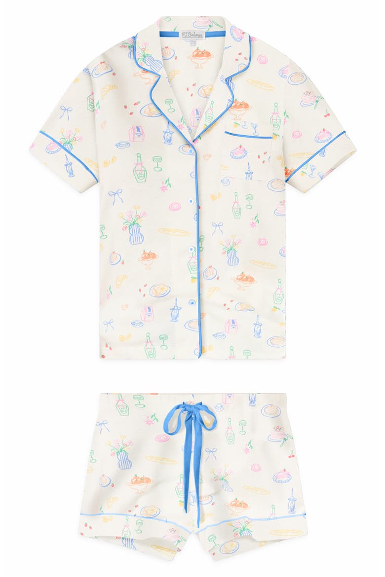 Whimsy Print Short Pajamas, Alternate, color, IVORY