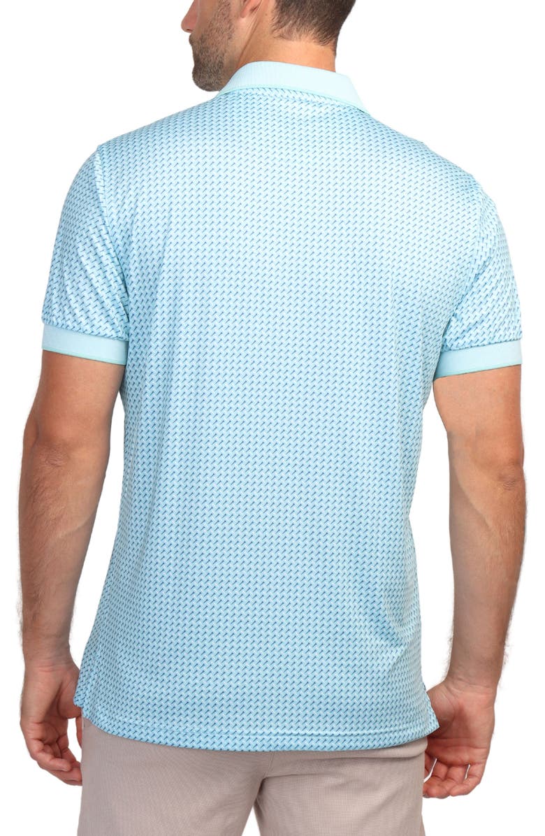 TailorByrd Golf Tee Print Performance Polo, Alternate, color, Seafoam