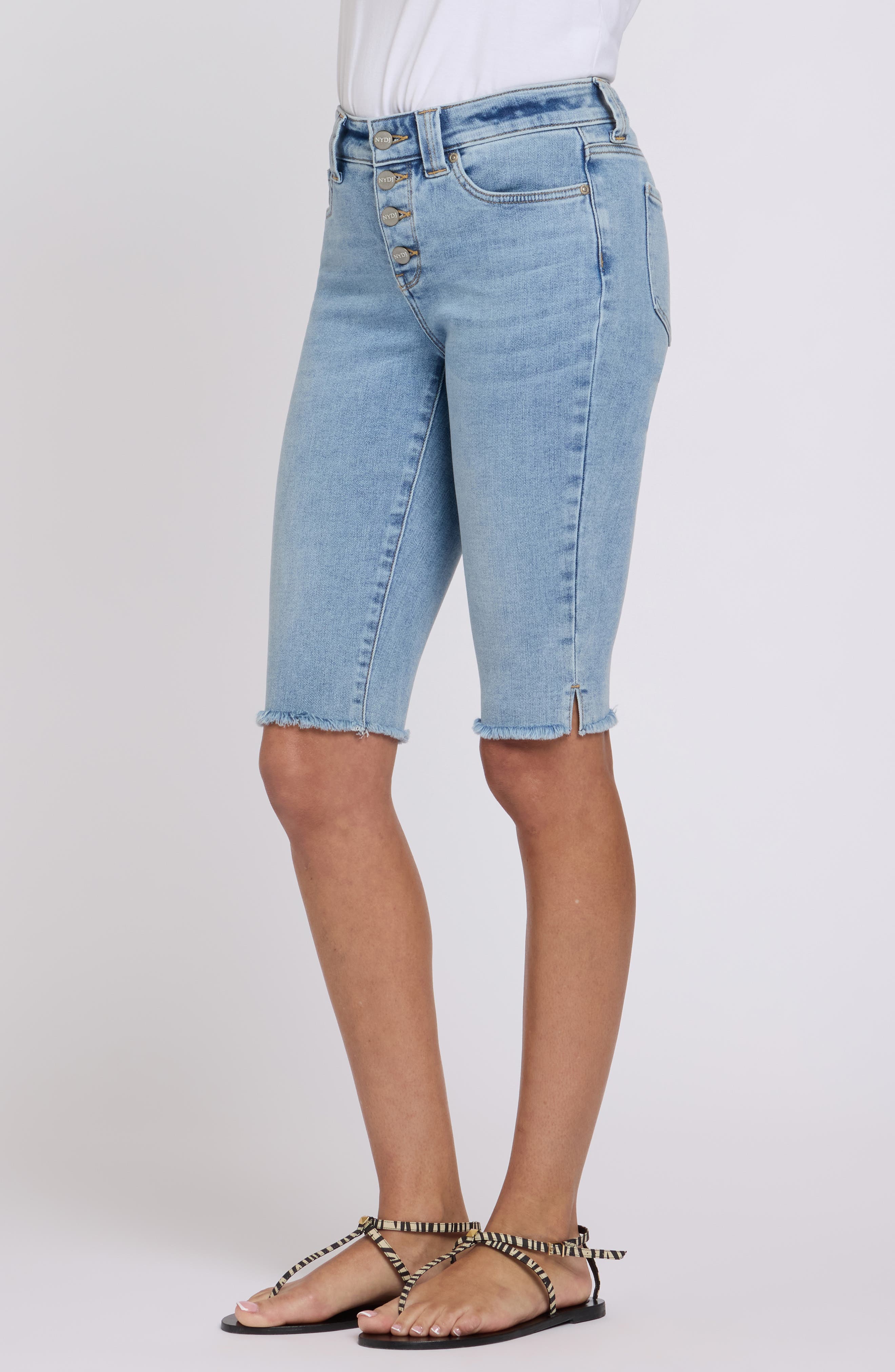 NYDJ Sophie Bike Fray Hem Denim Shorts (Women) | Nordstrom