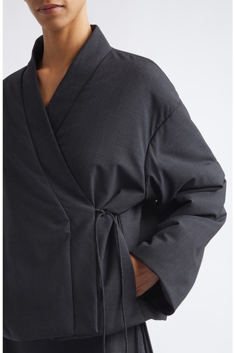 Wool Blend Pillow Wrap Jacket, Alternate, color, DARK GRAPHITE
