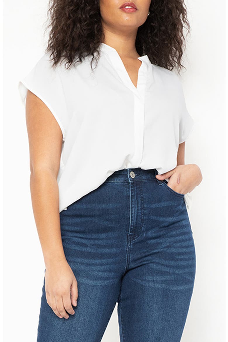 Notch Collar Blouse, Main, color, SOFT WHITE