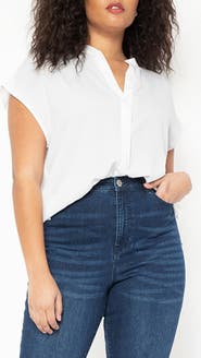 ELOQUII Notch Collar Blouse
