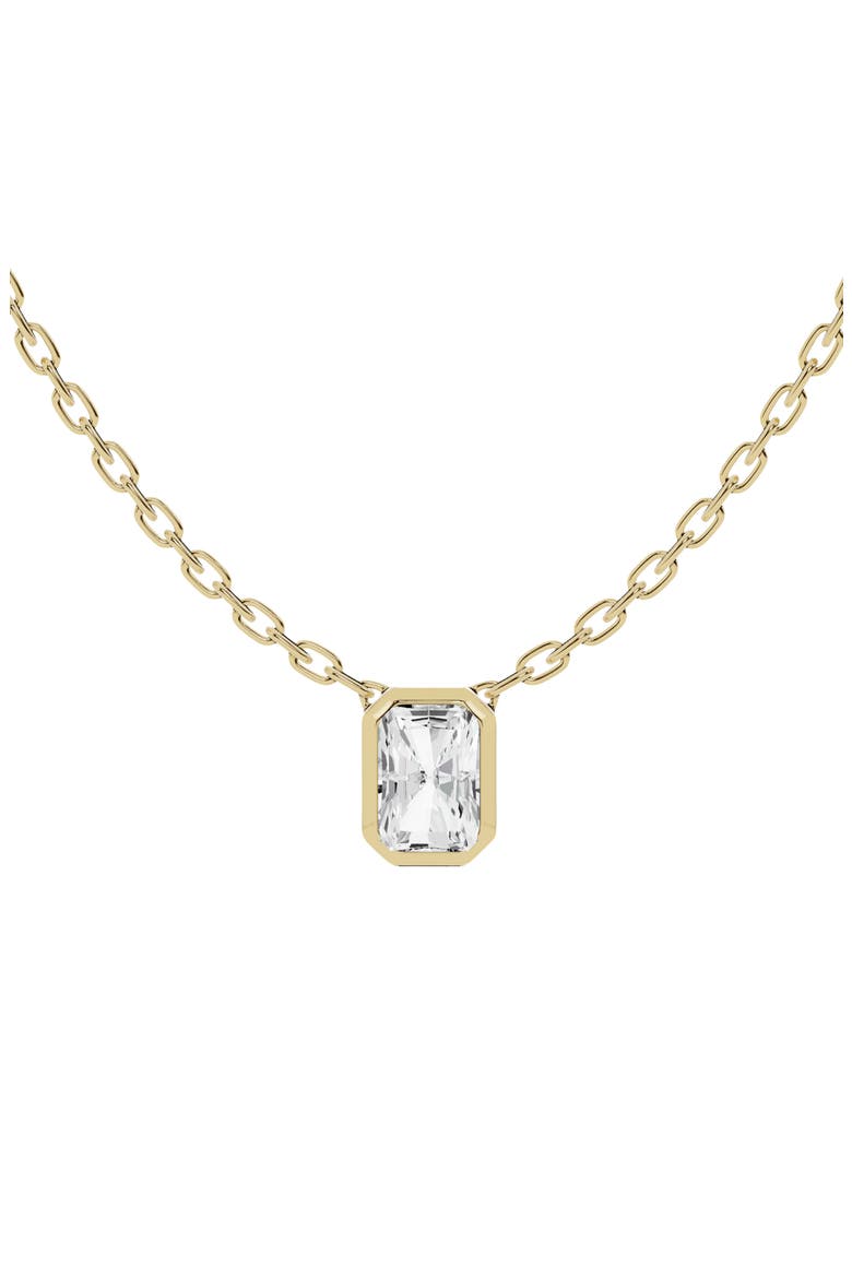 18K Gold Radiant Lab Created Diamond Pendant Necklace (Nordstrom Exclusive) video