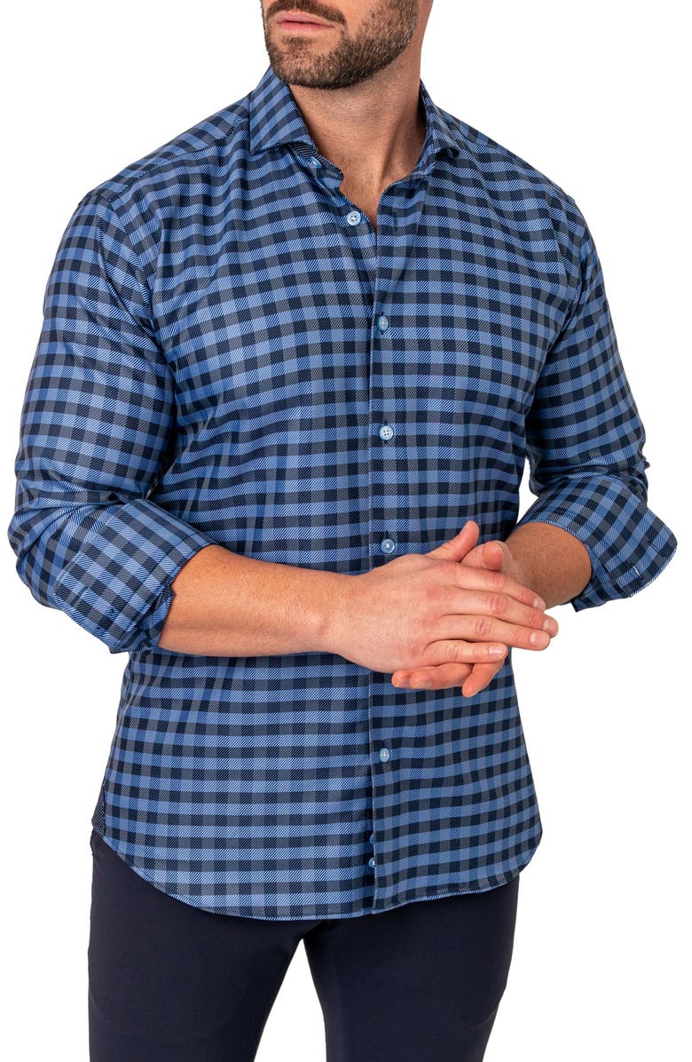 Maceoo Einstein Squares Regular Fit Button-Up Shirt, Alternate, color,