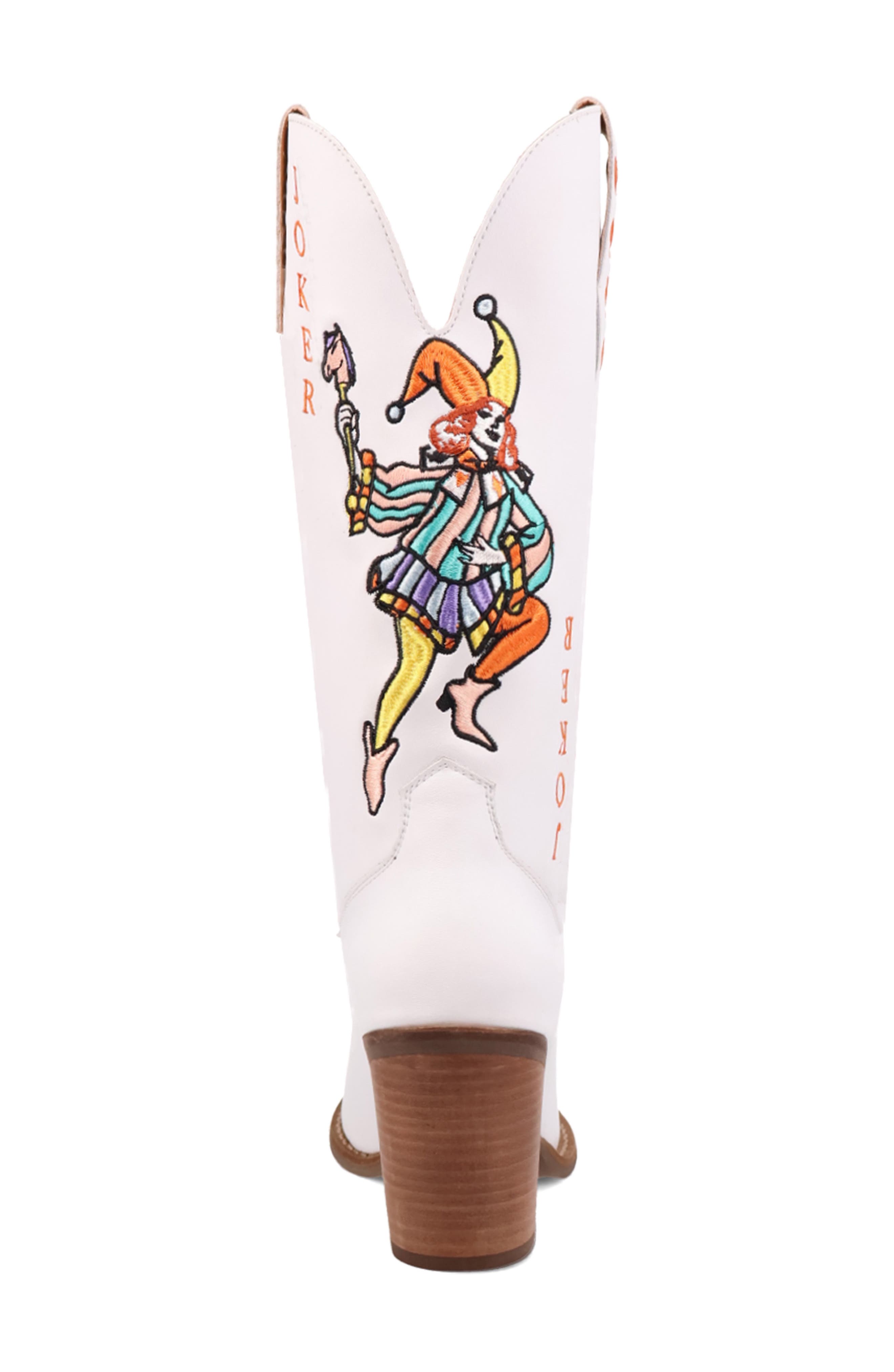 Joker Embroidered Western Boot, Alternate, color, WHITE