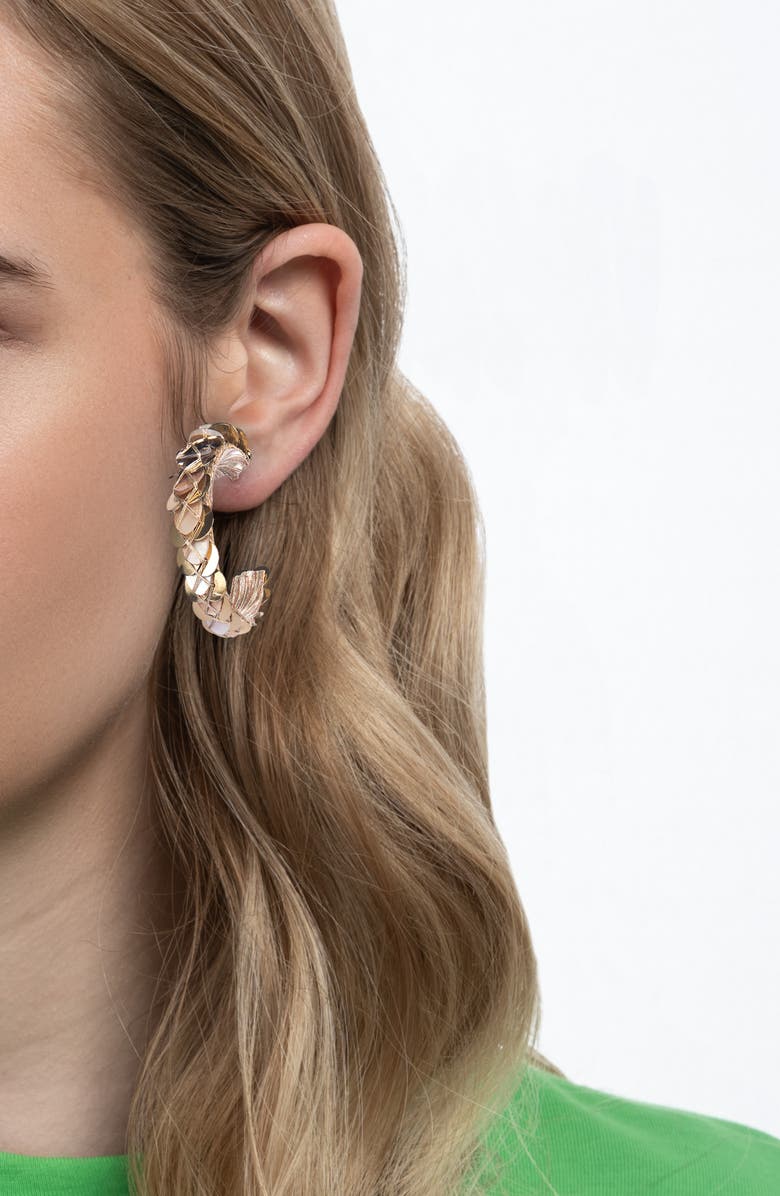 Deepa Gurnani Acacia Hoop Earrings, Alternate, color, Gold