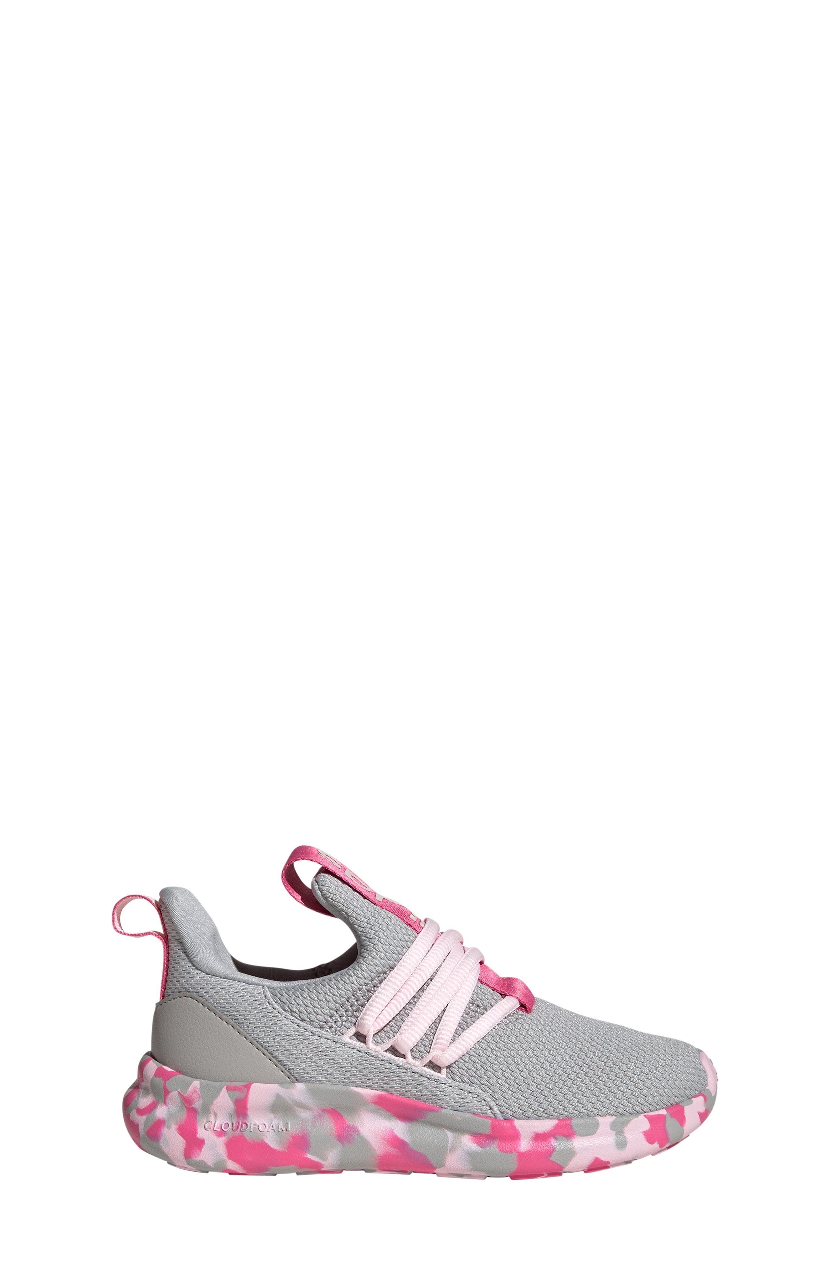 adidas Kids' Lite Racer Adapt 7.0 Slip-On Sneaker, Alternate, color, Magenta/ Grey/ Clear Pink