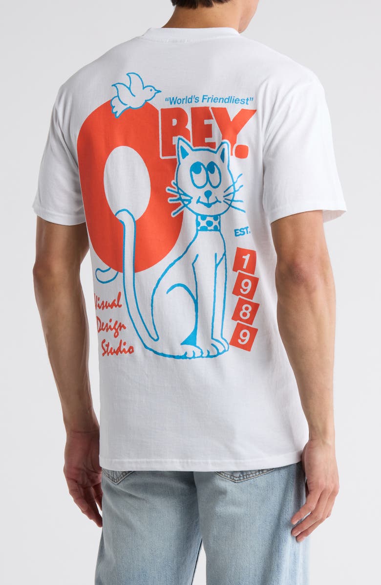 Obey World's Friendliest Cat Graphic T-Shirt, Alternate, color,