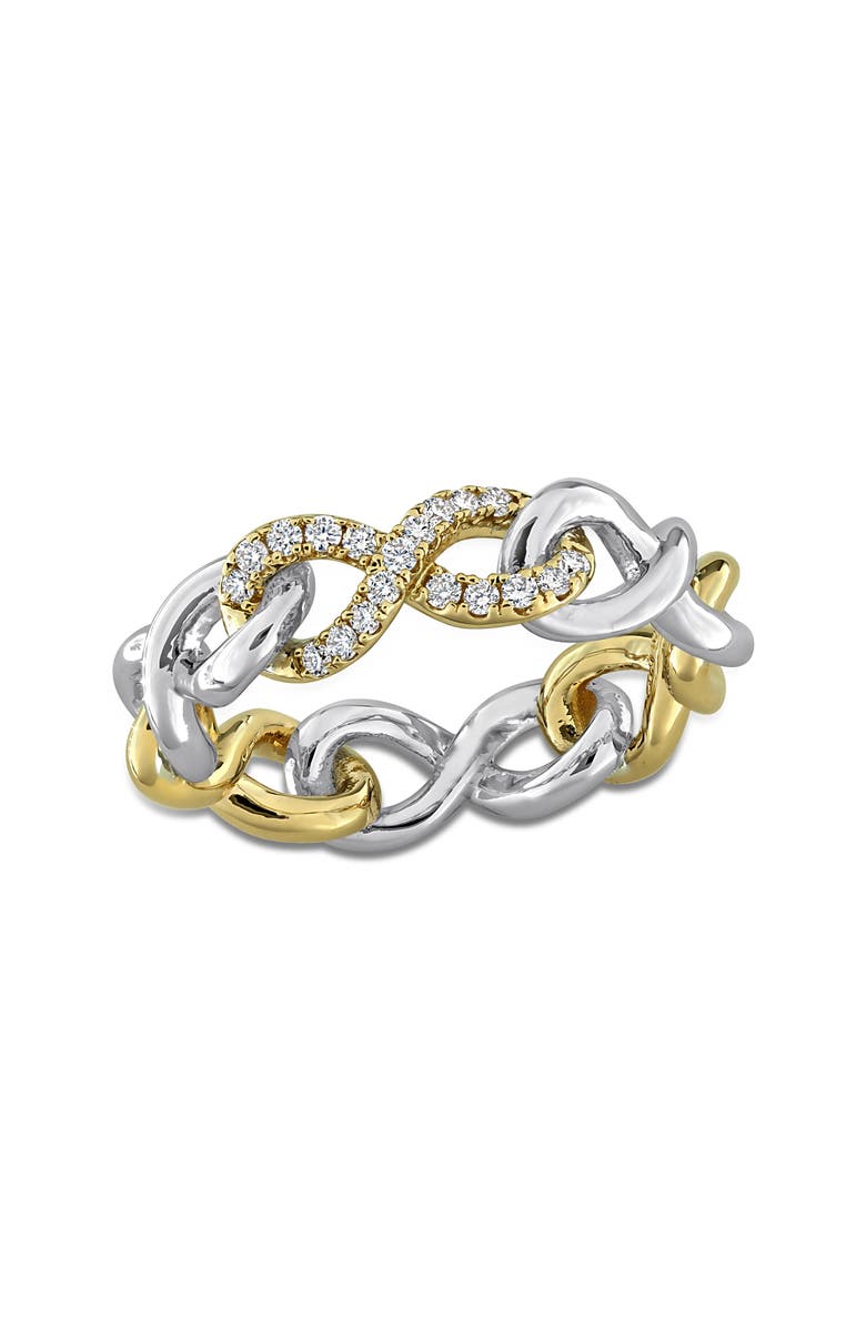 Created Forever Lab-Grown Diamond Two-Tone Infinity Band Ring - 0.19ct., Main, color, Silver
