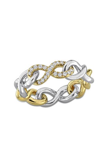 Created Forever Lab-grown Diamond Two-tone Infinity Band Ring In Metallic