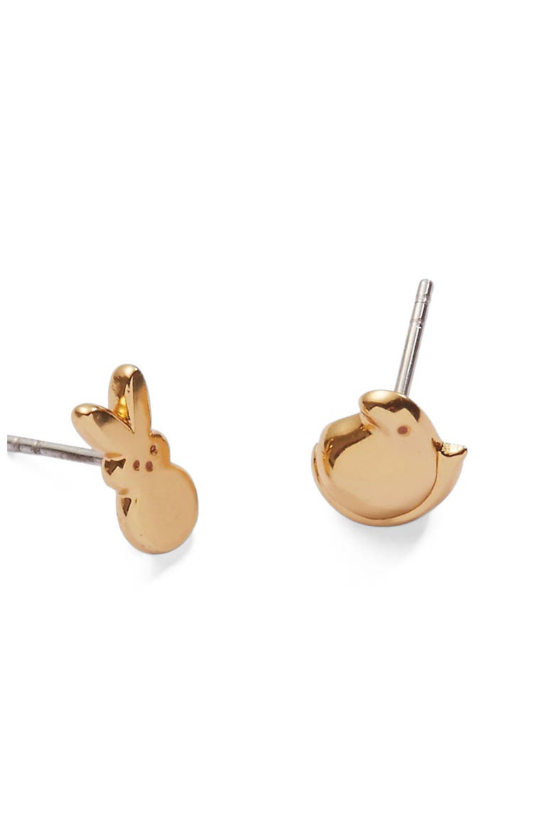 Peeps® Mismatched Stud Earrings, Alternate, color, Gold
