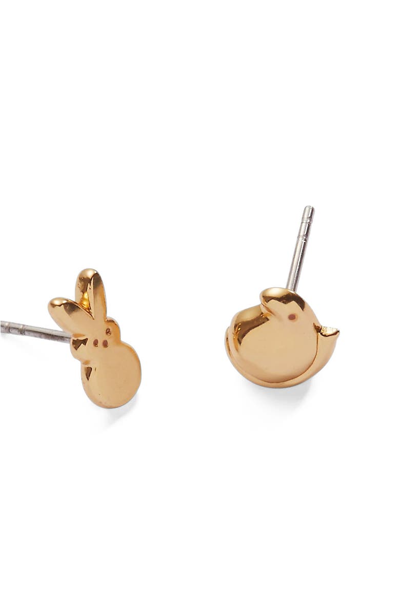 Alex and Ani Peeps<sup>®</sup> Mismatched Stud Earrings, Alternate, color, Gold