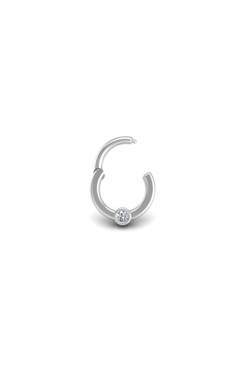 Seed2Stone Cyclops Flat Hoop Earring, Alternate, color, Silver