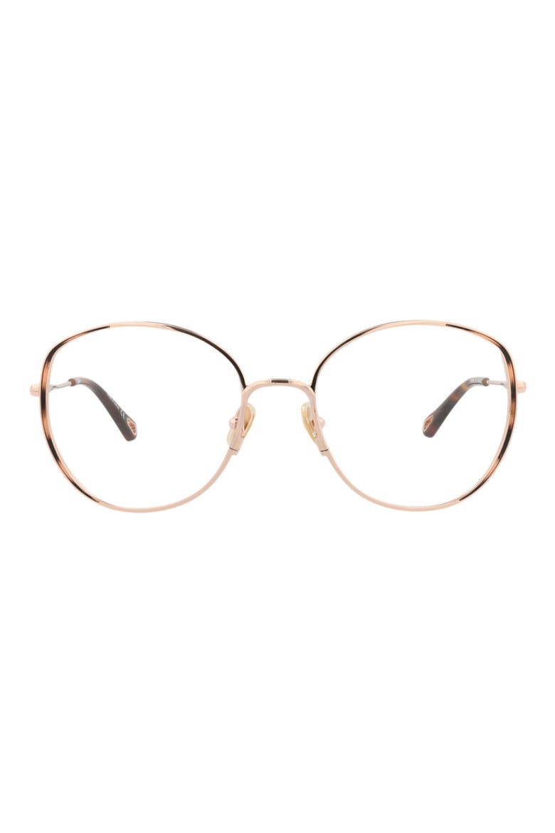 54mm Round Optical Glasses, Main, color, GOLD GOLD TRANSPARENT