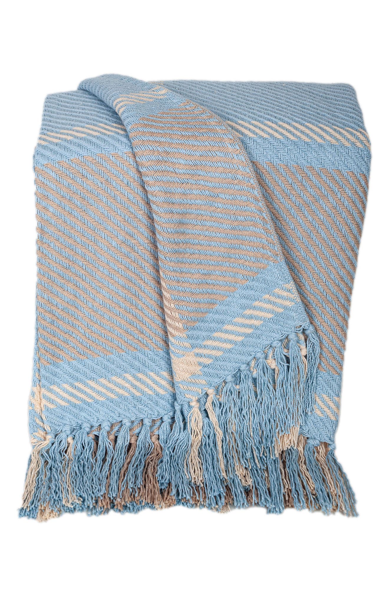 Sugilite Stripe Fringe Trim Throw Blanket