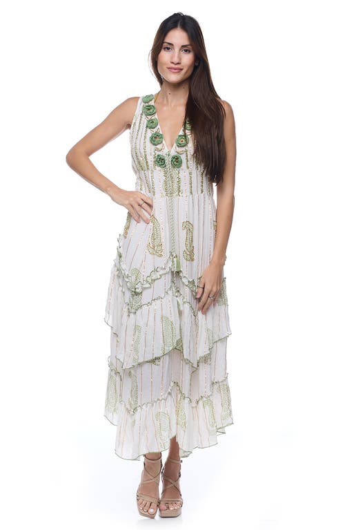 Ranee's Ranees Embellished Cotton Cover-up Maxi Dress In White
