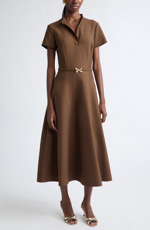 Belted Midi Polo Dress