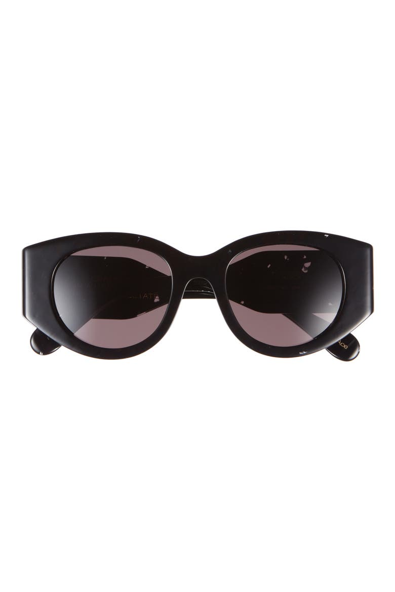 51mm Round Sunglasses, Main, color, BLACK BLACK GREY