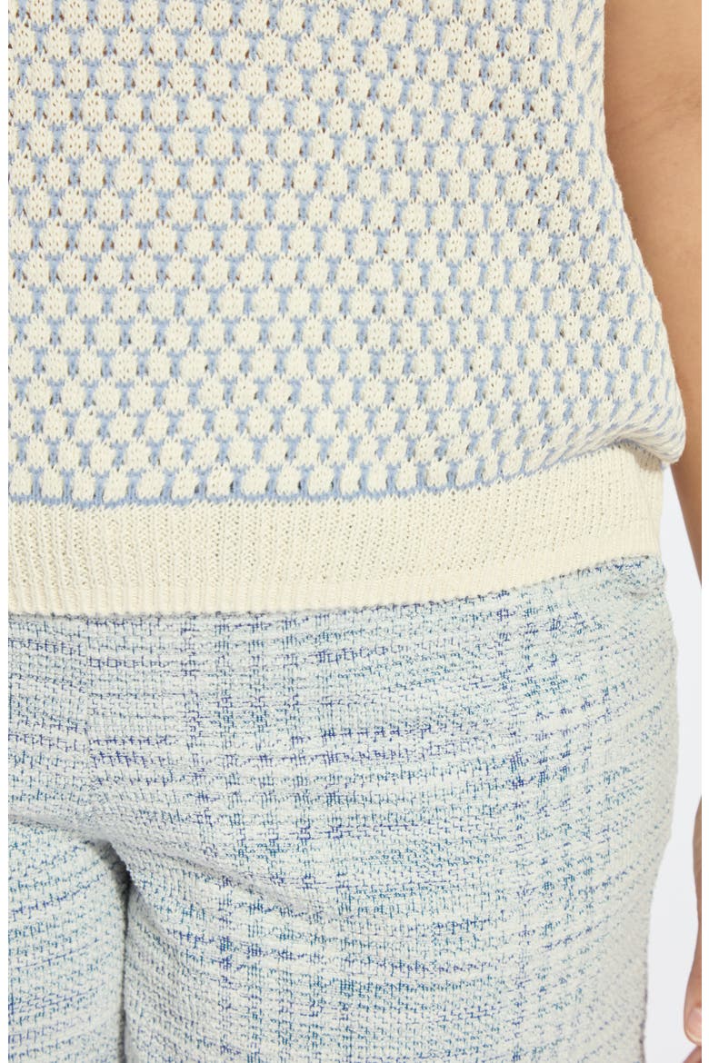 Claire Honeycomb Knit Tank, Alternate, color, ECRU/ AZZURRO