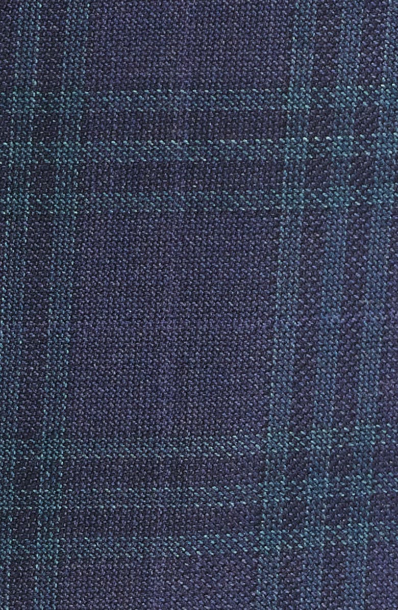 Heritage Gold Milano Contemporary Fit Purple Plaid Super 130s Wool Sport Coat, Alternate, color, Purple