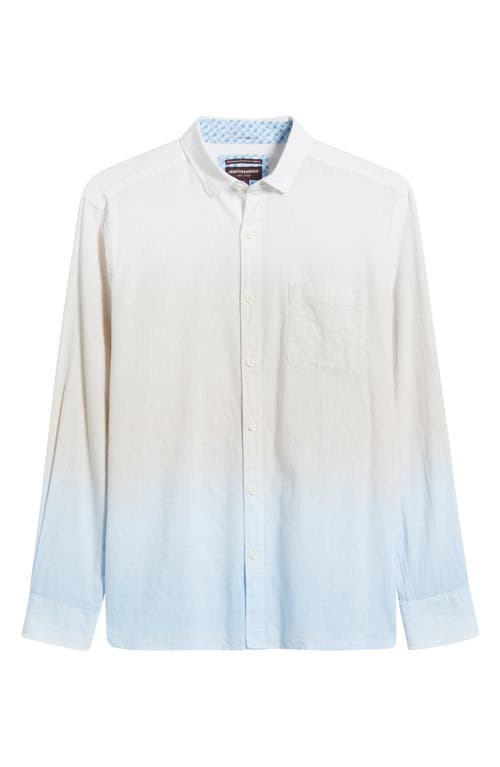 Johnston & Murphy Wavy Diamond Print Cotton Button-up Shirt In Blue/brown