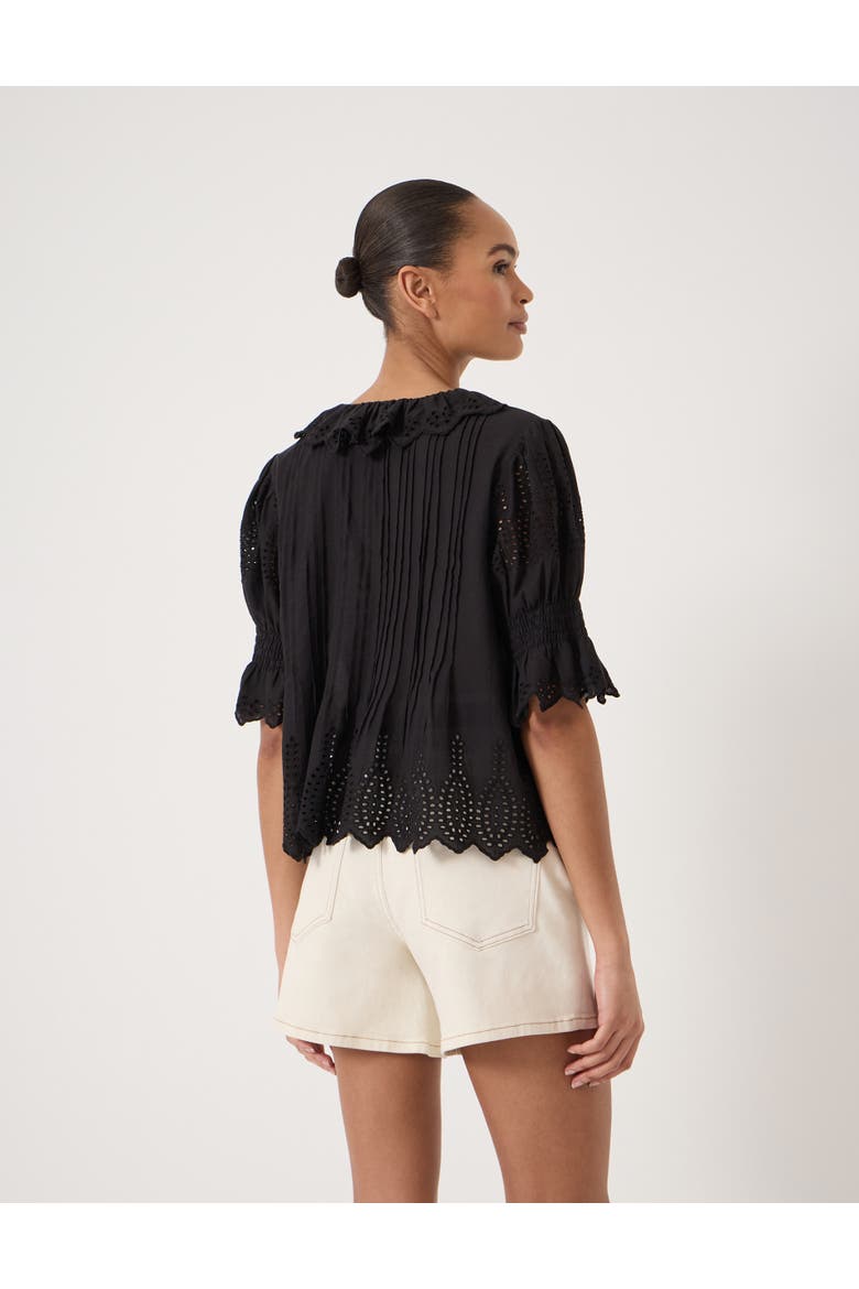 Koa Cotton Broderie Blouse, Alternate, color, Black
