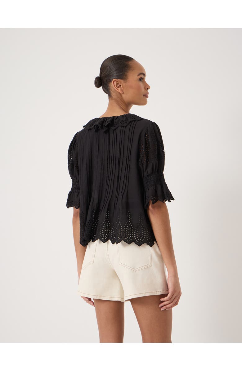 Hush Koa Cotton Broderie Blouse, Alternate, color, Black