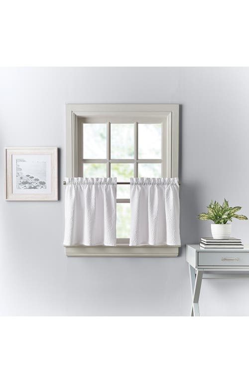 Dkny Chrysanthemum Set Of 2 Floral Tier Curtains In White