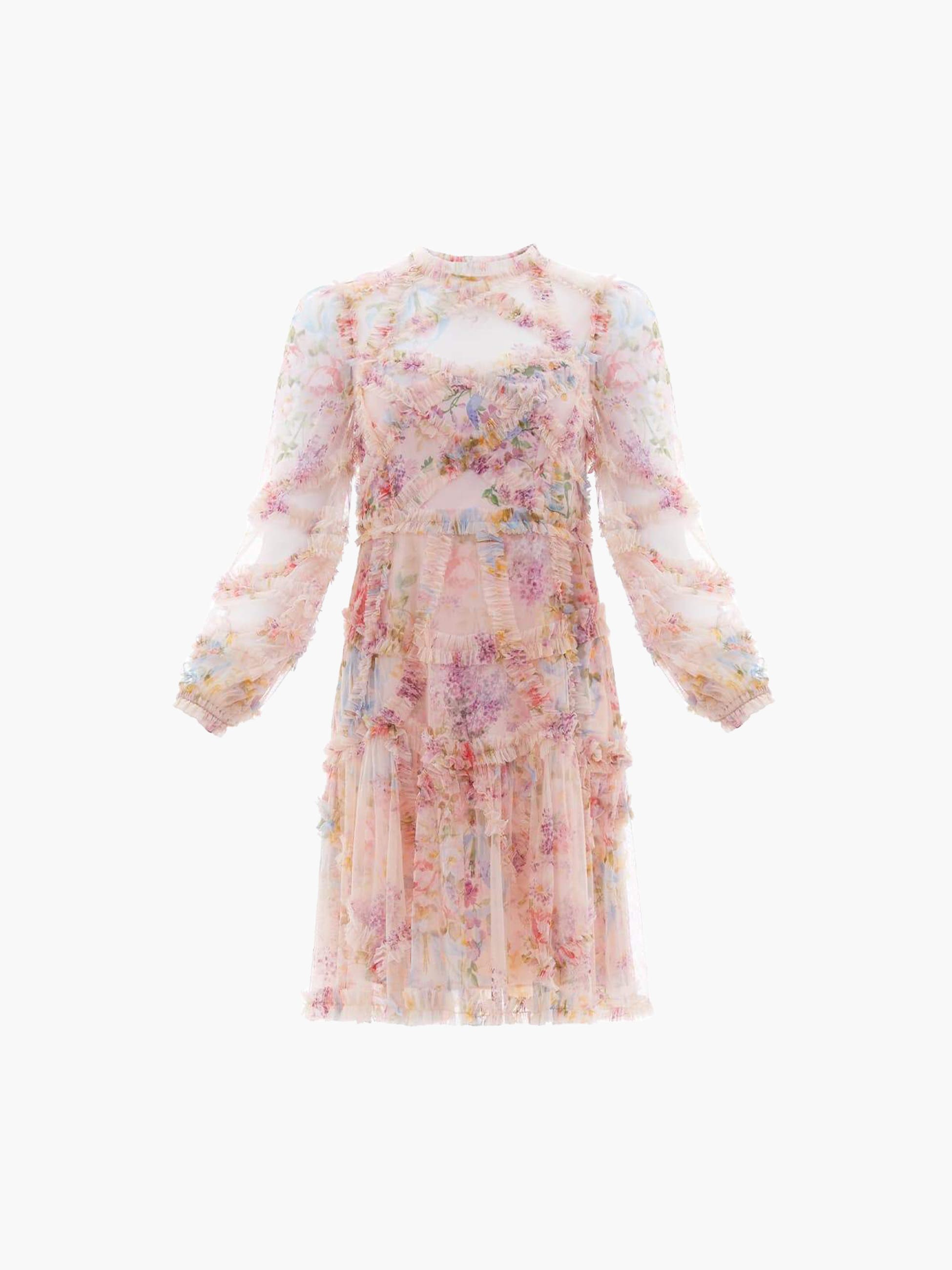 Floral Diamond Ruffle Dress - image 2
