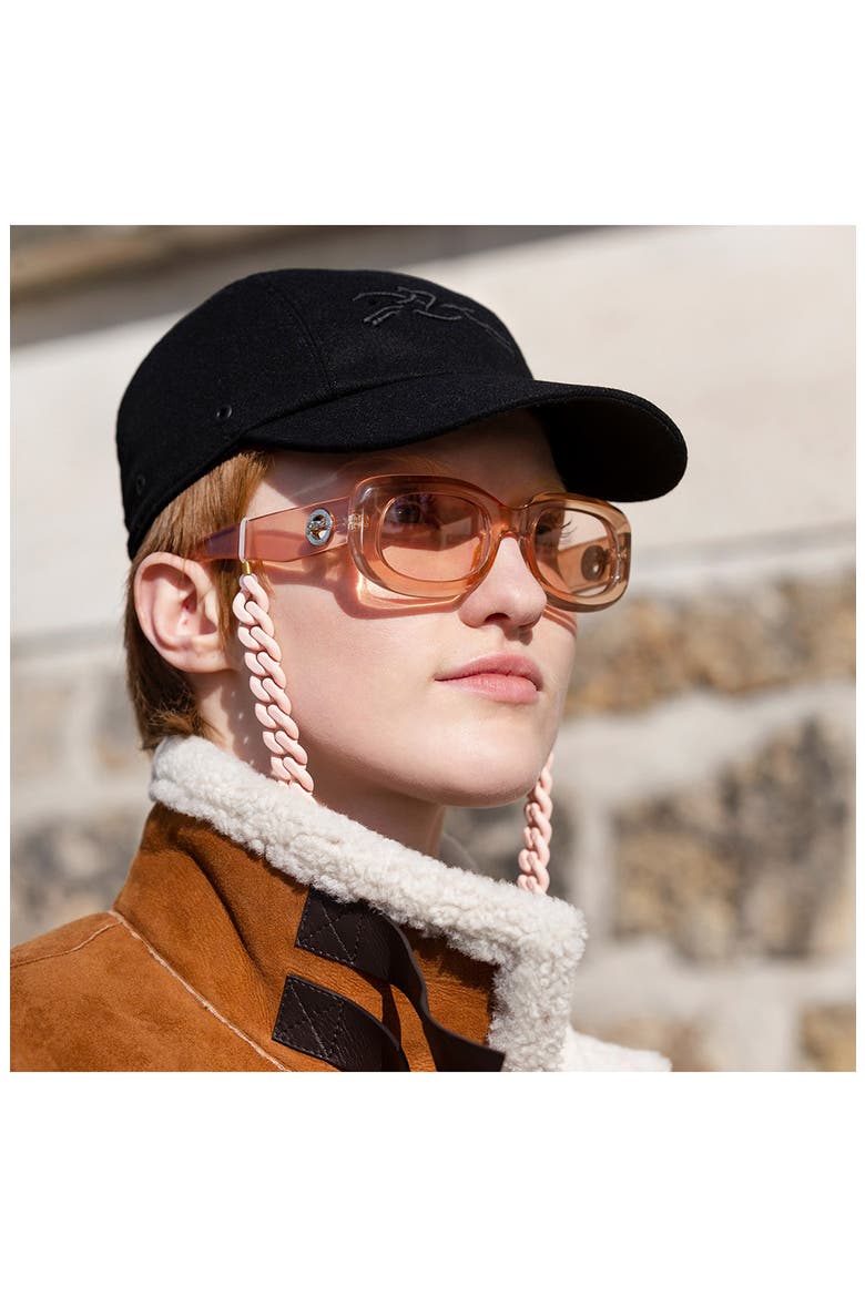 Medallion 52mm Rectangular Sunglasses, Alternate, color, ROSE